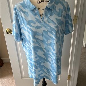 Blue and White Sun Protection Camouflage Shirt